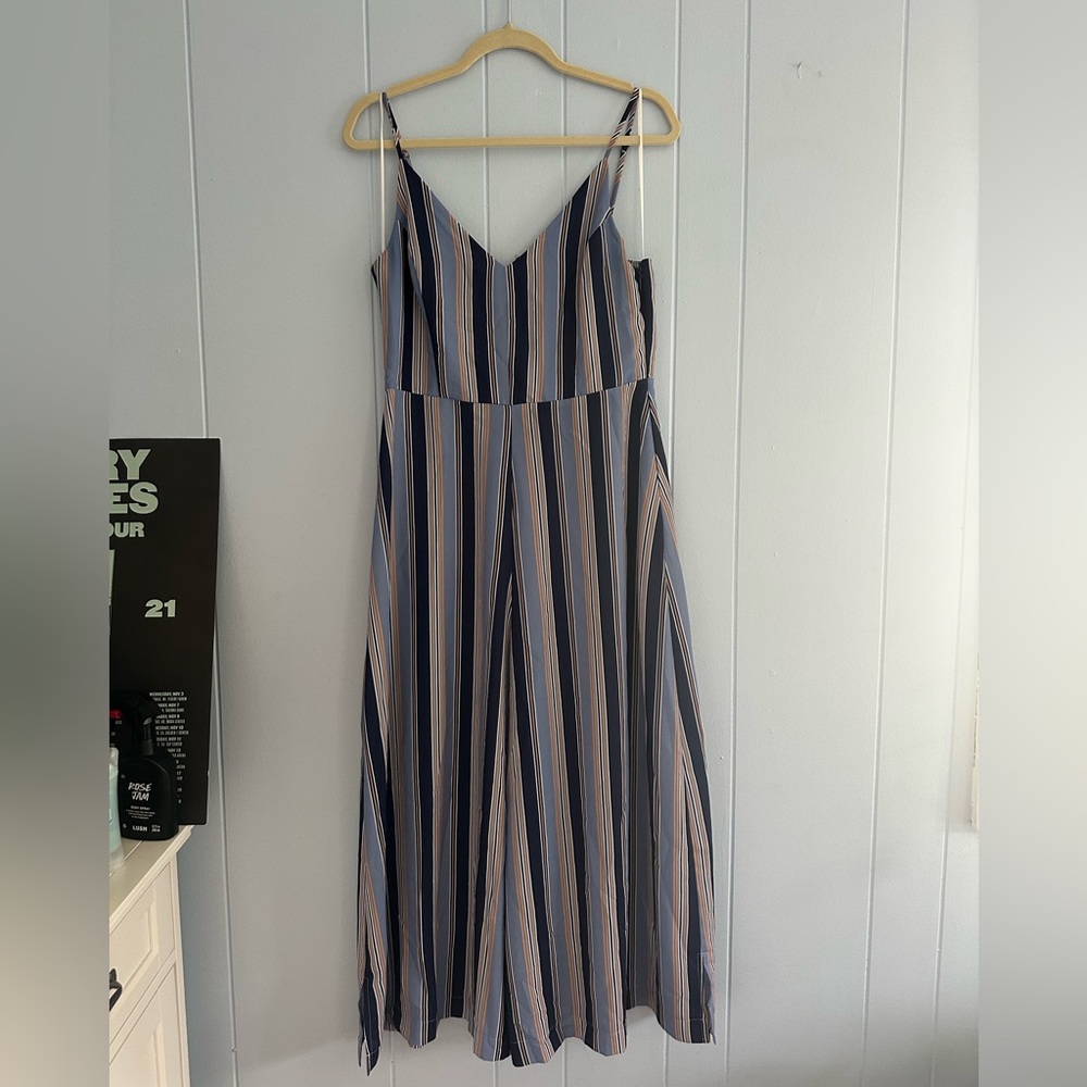 Nordstrom Design Lab Blue and Orange Striped Jumpsuit